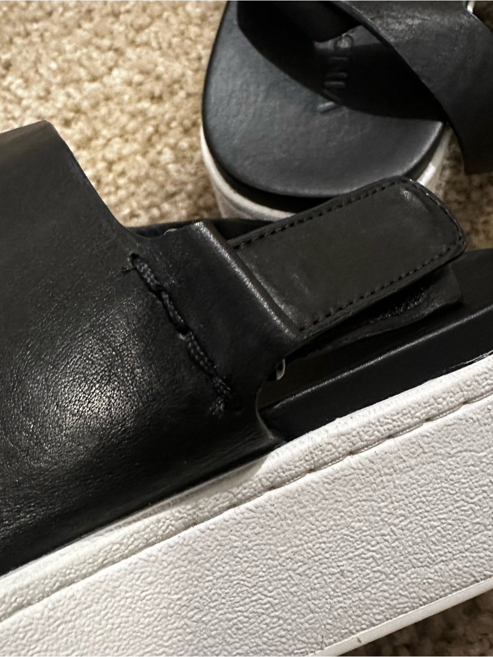 VINCE Women’s $225 Westport Black Leather Platform Slingback Sandals 8.5 US 38.5 - Picture 8 of 10